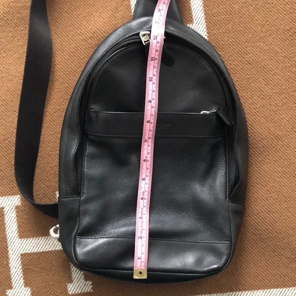 Coach Black Leather and Mesh Metropolitan Sling Backpack